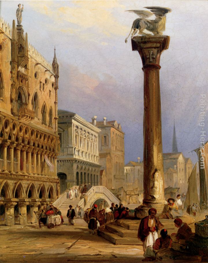 A View Of St Mark's Column, And The Doge's Palace, Venice